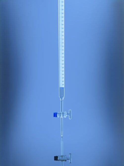 Burettes with glass stopcock in Schellbach stripe Class AS