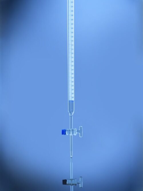 Burettes with glass stopcock in Schellbach stripe Class AS