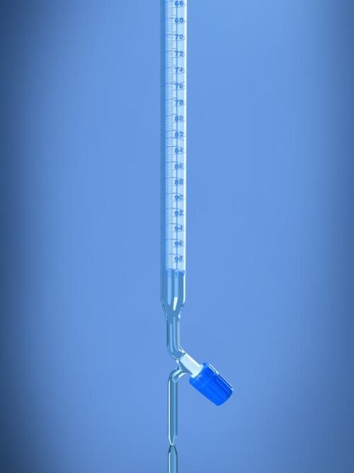 Burettes with PTFE needle valve stopcock in Schellbach stripe
