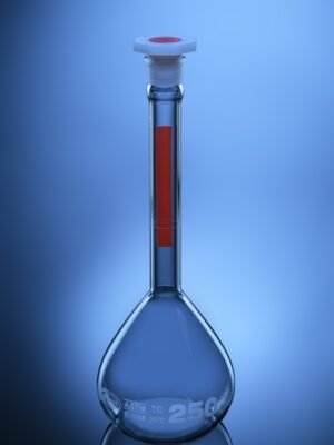 Volumetric Flask Qr Coded Red Stripe