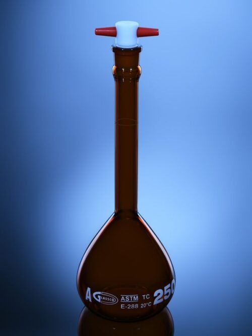 Amber Volumetric Flask PTFE Stopper ASTM