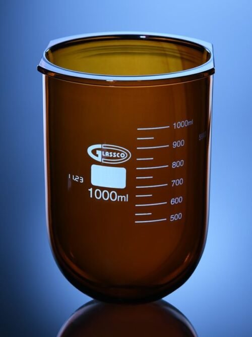 Amber dissolution flask with side cut for dissolution apparatus