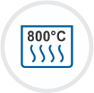 can be heated upto 800°C.